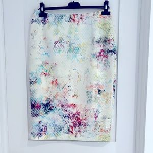Helene Berman kaleidoscopic multi-color pencil skirt, size M